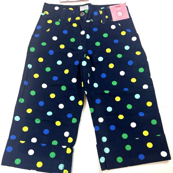 Gymboree Girl Fashion Flower Polka Dot Cuff Capri Pant & Ruffle Top Size 5 - Picture 2 of 6